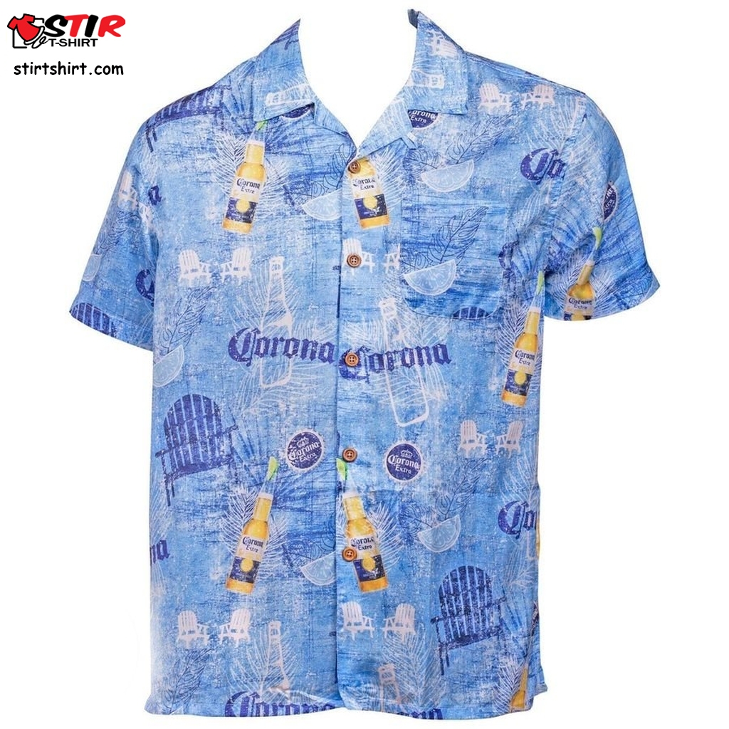 Corona Extra Blue Hawaiian Shirt  s Blue