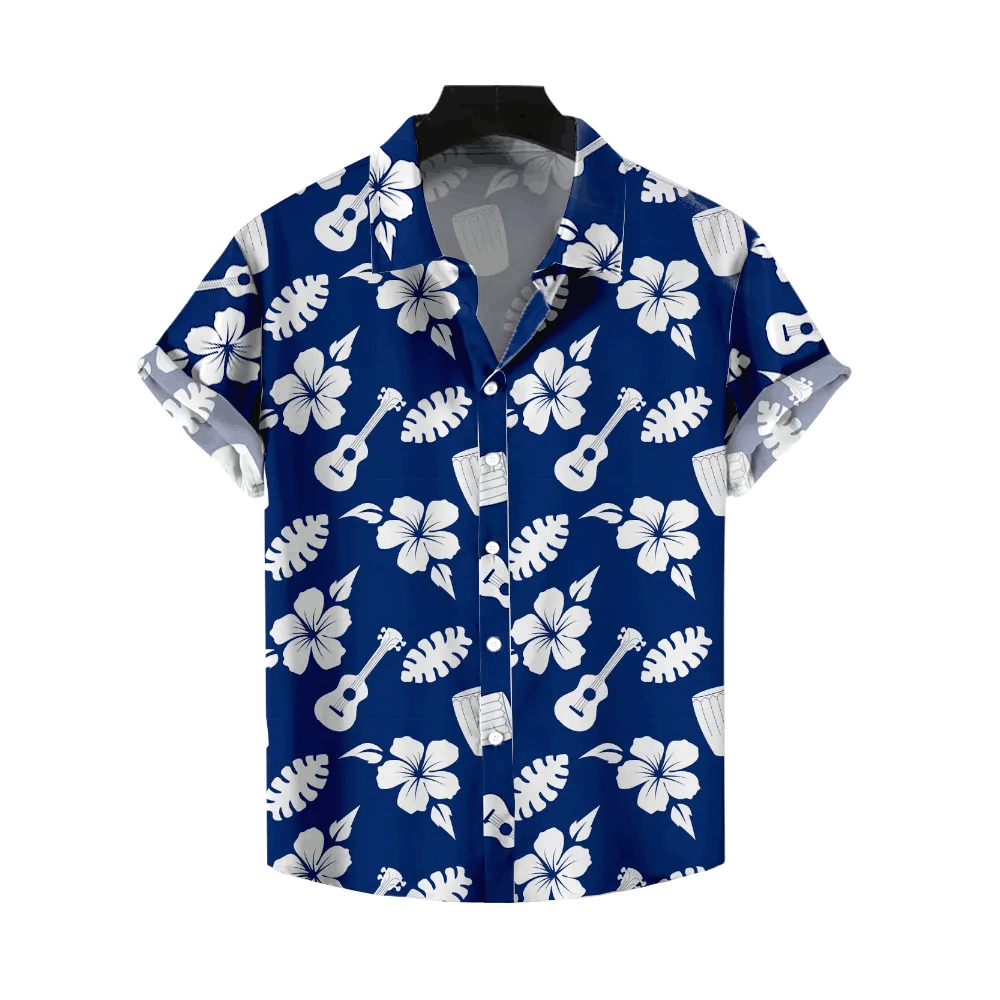 Custom Logo Printed Silk Cotton Hawaiian Shirt New Arrival Breathable Short Sleevepng   Costume