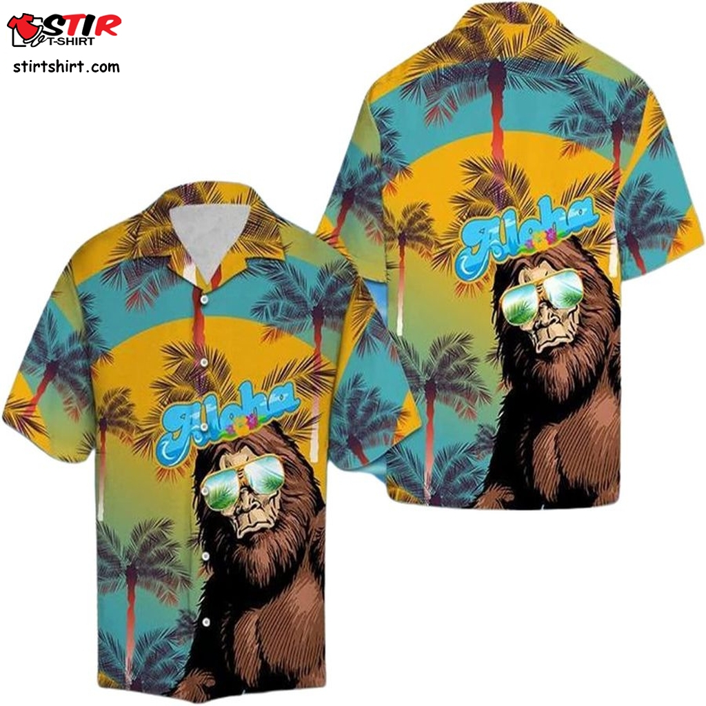 Cute Bigfoot Vintage Aloha Hawaiian Shirt  Vintage s