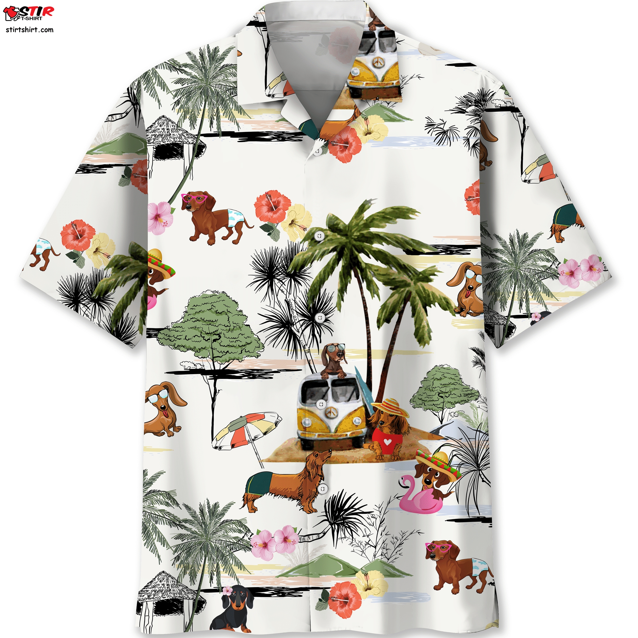 Dachshund Beach Funny Hawaiian Shirt