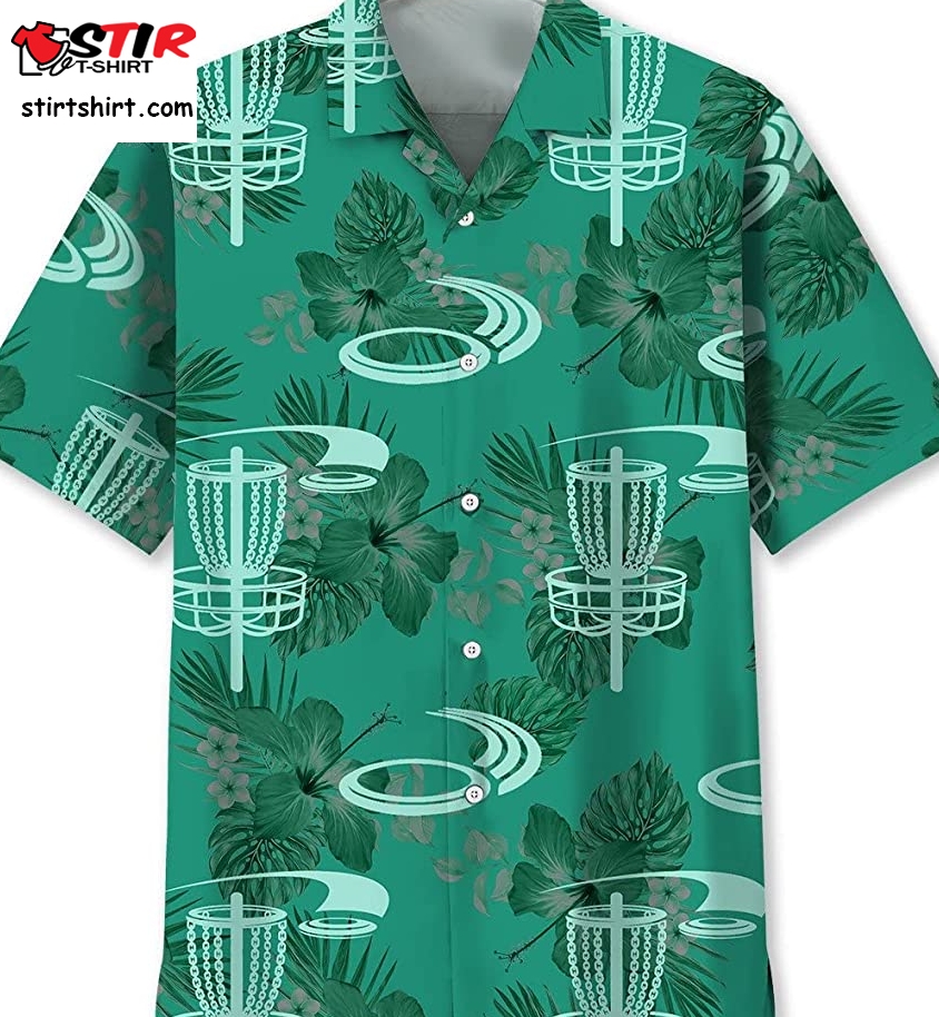Disc Golf Kelly Green Hawaiian Shirt For Men, 3D Hawaiian Aloha Shirt, Hawaii Shirt  Disc Golf 