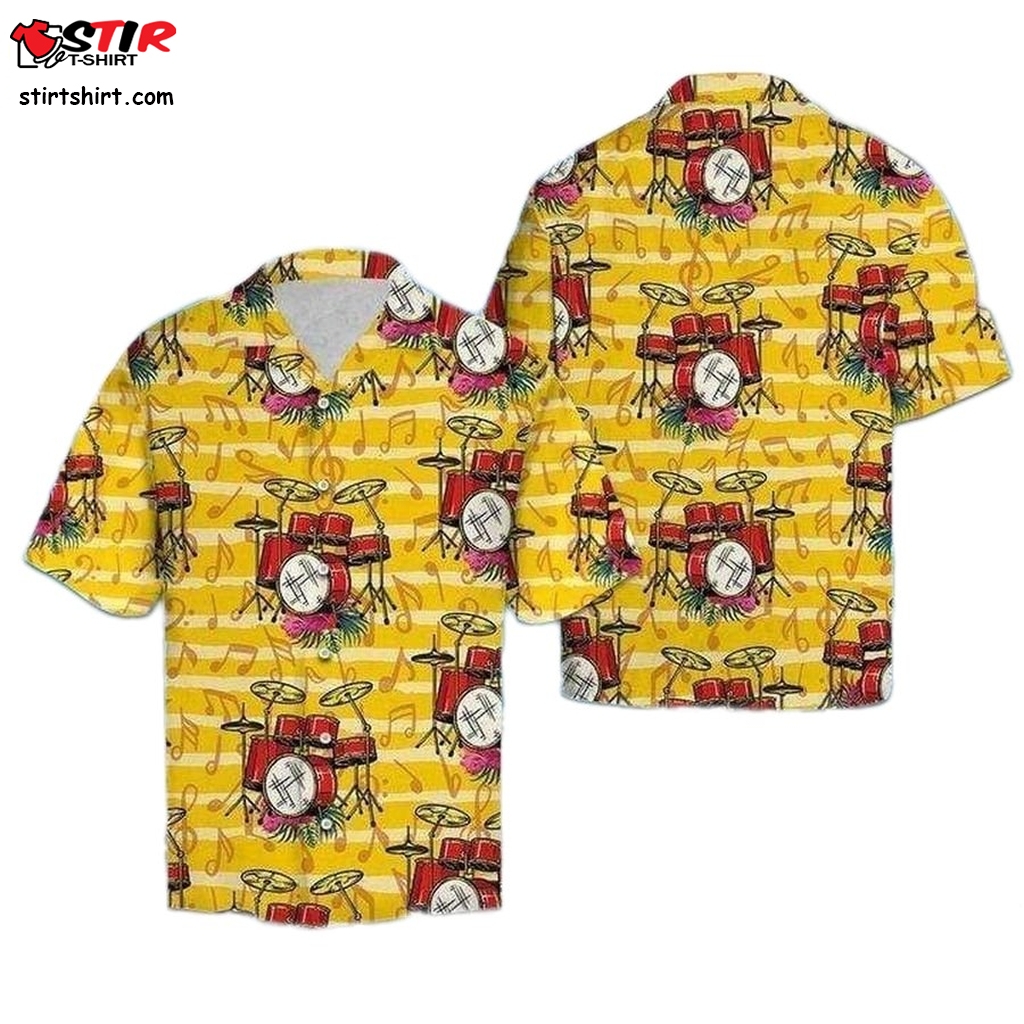 Discover Cool Drum Yellow Tropical Hawaiian Aloha Shirts  Cool s