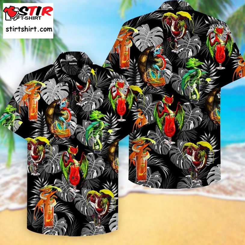 Dragon Cocktail Hawaiian Shirt Pre11433, Hawaiian Shirt, Beach Shorts, One Piece Swimsuit, Polo Shirt, Funny Shirts, Gift Shirts, Graphic Tee