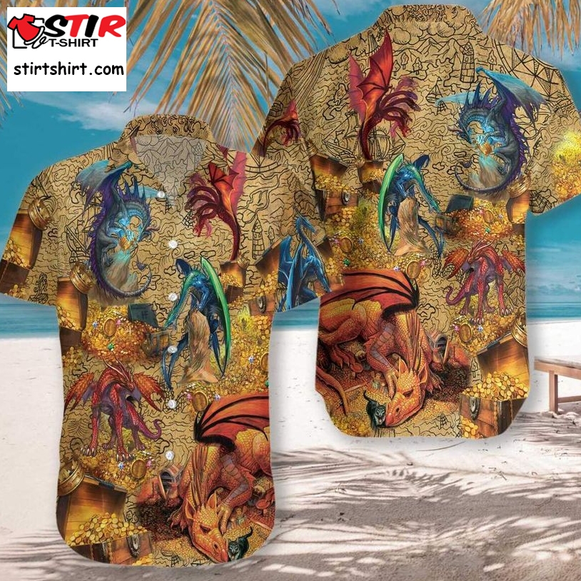Dragons With Treasure Hawaiian Shirt Pre13222, Hawaiian Shirt, Beach Shorts, One Piece Swimsuit, Polo Shirt, Funny Shirts, Gift Shirts, Graphic Tee