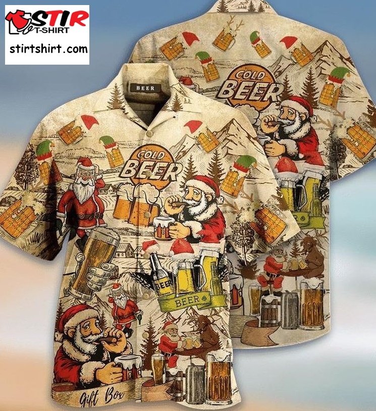 Drinking Beer With Santa Claus Hawaiian Shirt Pre11960, Hawaiian Shirt, Beach Shorts, One Piece Swimsuit, Polo Shirt, Funny Shirts, Gift Shirts