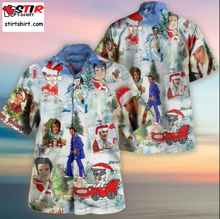 Elvis Presley Christmas Hawaiian Shirt  Elvis s