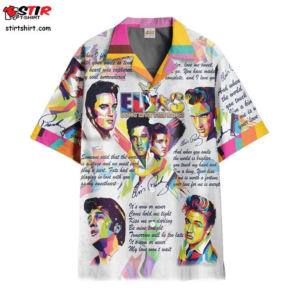 Elvis Presley Hawaiian Beach Shirt  Long Live The King  Elvis s