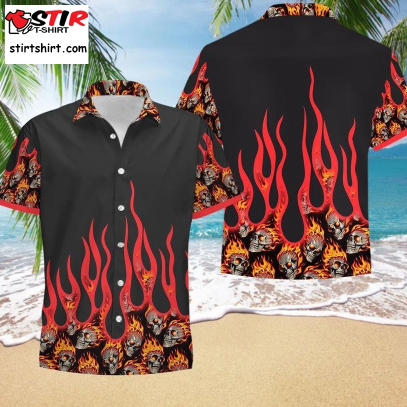 Fire Skull Hawaiian Shirt Pre13225, Hawaiian Shirt, Beach Shorts, One Piece Swimsuit, Polo Shirt, Funny Shirts, Gift Shirts, Graphic Tee   Copy   Copy