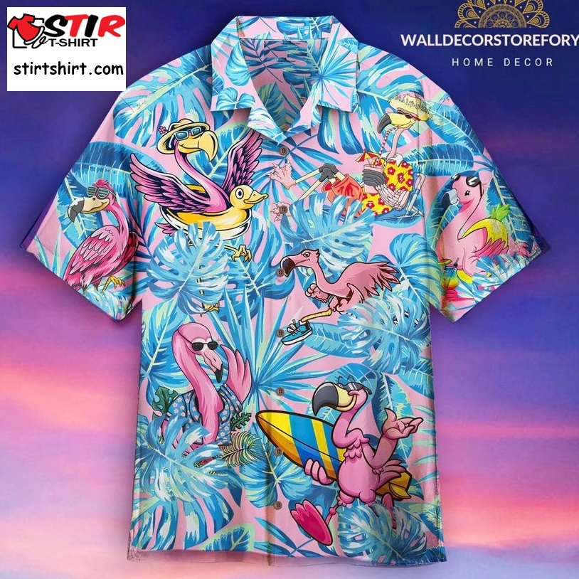 Flamingo Tropical Funny Aloha Hawaiian Shirts, Summer Shirt, Flamingo Hawaiian Shirt, Gift For Her, Bachelor Party Shirts   Copy   Copy