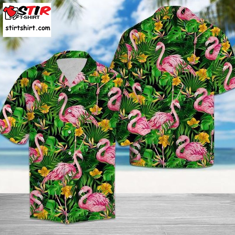 Flamingo Tropical Wild Flower Hawaiian Shirt Pre10560, Hawaiian Shirt, Beach Shorts, One Piece Swimsuit, Polo Shirt, Funny Shirts, Gift Shirts   Copy   Copy