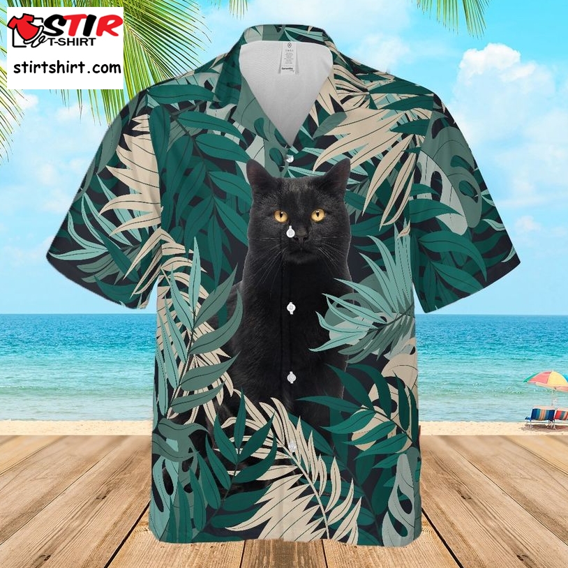 Floral Tropical Black Cat Hawaiian Shirt Pre10305, Hawaiian Shirt, Beach Shorts, One Piece Swimsuit, Polo Shirt, Funny Shirts, Gift Shirts   Copy   Copy