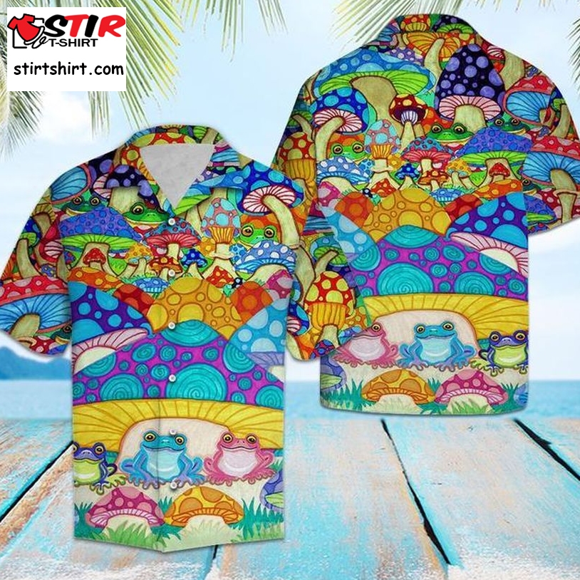Frogs And Magic Mushrooms Hawaiian Shirt Pre10541, Hawaiian Shirt, Beach Shorts, One Piece Swimsuit, Polo Shirt, Funny Shirts, Gift Shirts   Copy   Copy