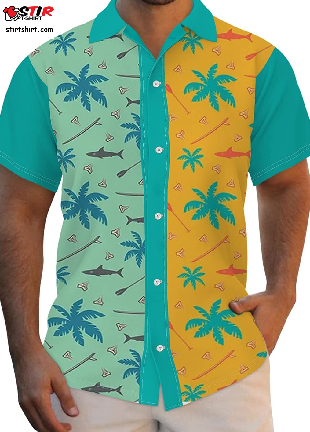 Funky Hawaiian Shirt Men_S Short Sleeve Shirt Palm Trees Summer Shirt Hawaii Shirt  Bonobos 