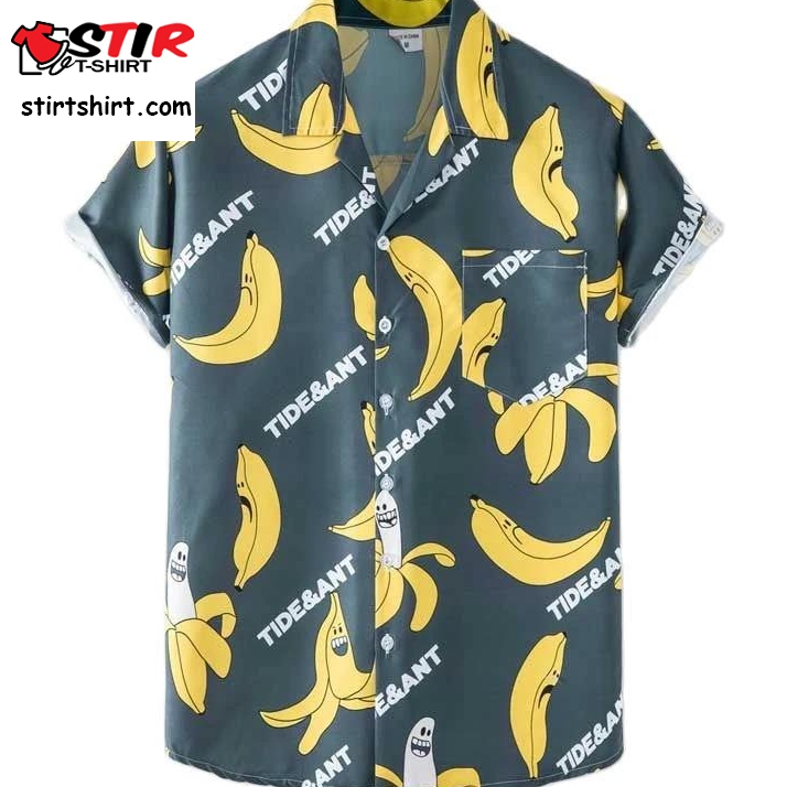 Funny Banana Print Hawaiian Shirt