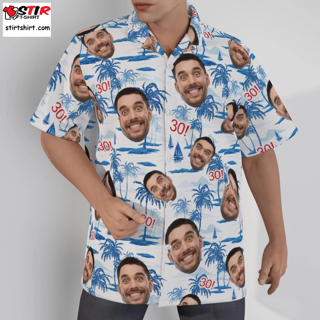 Funny Custom Face And Age Birthday Hawaiian Shirt