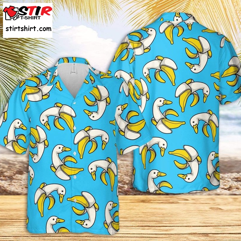 Funny Cute Banana Duck Aloha Hawaiian Shirt   Copy