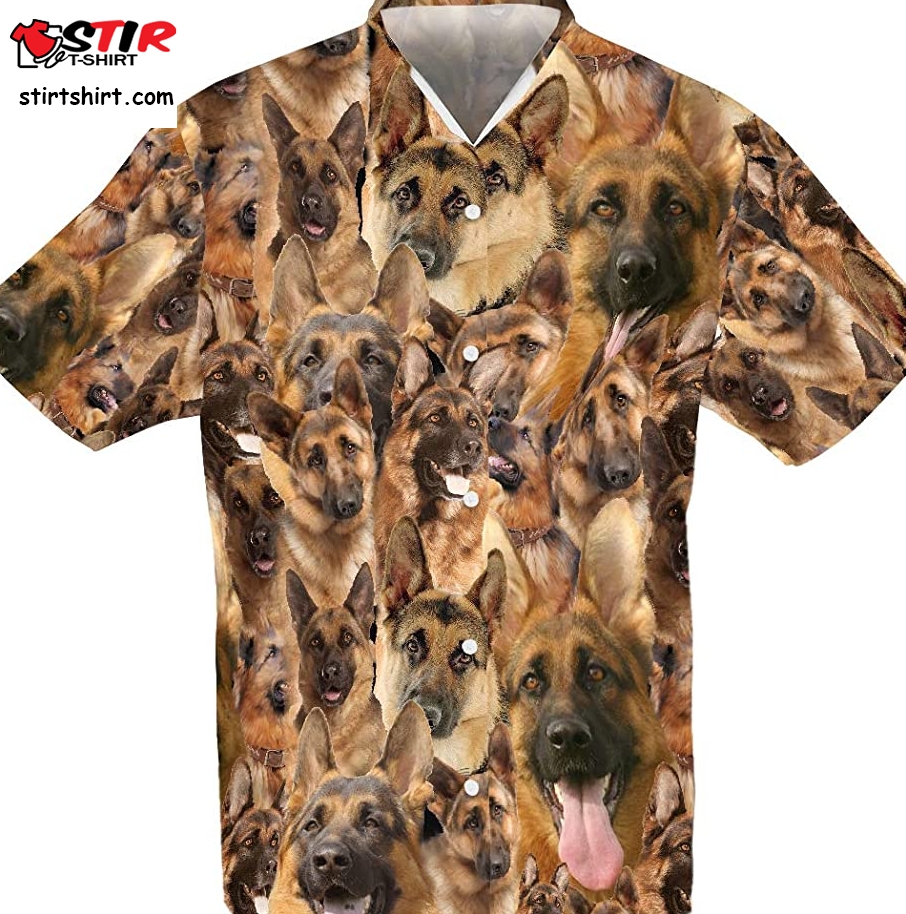 Funny German Shepherd Dog Casual Button Down Short Sleeve Gsd Holiday Summer Beach Hawaiian Shirt