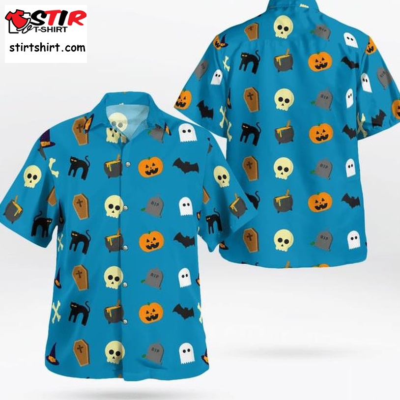 Funny Halloween Symbols Pumpkin Tomb Spooky 3D Hawaii Shirt, All Over Print, 3D Tshirt, Hoodie, Sweatshirt, Long Sleeve, Aop Shirt, Funny Shirts