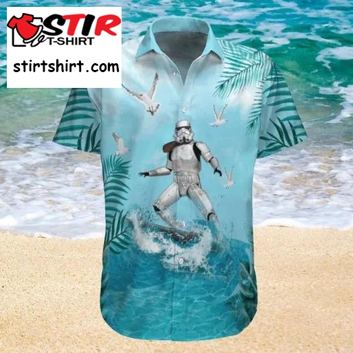 Funny Stormtrooper Surfing Beach Star Wars Hawaiian Shirt, Stormtrooper Shirt