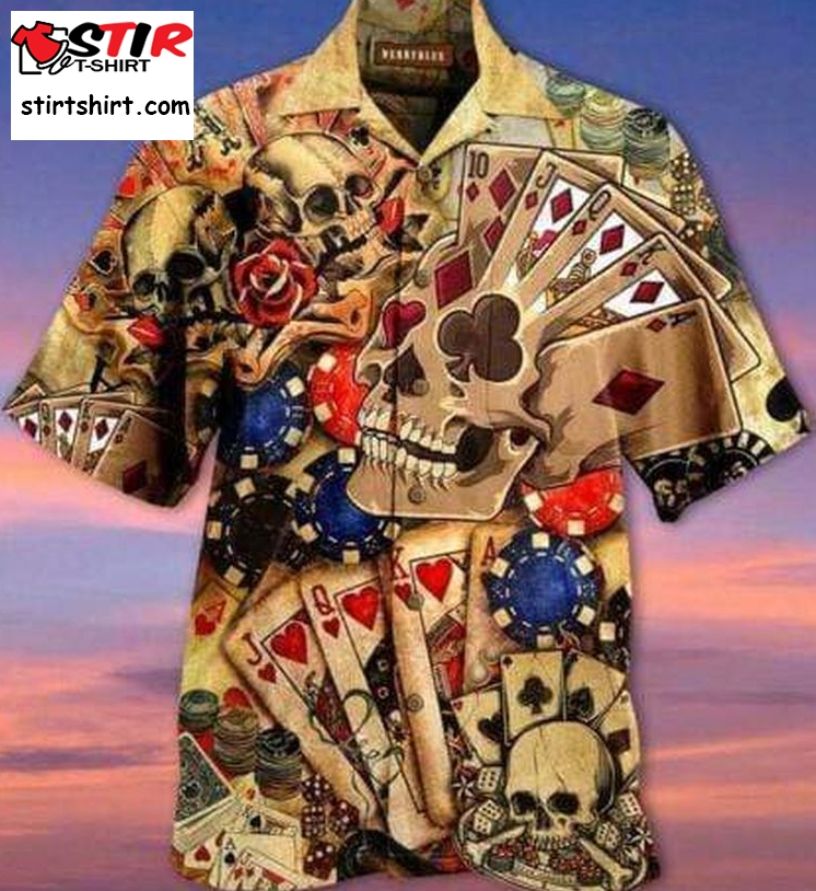 Gabling Poker Fire Skull Hawaiian Shirt Pre13141, Hawaiian Shirt, Beach Shorts, One Piece Swimsuit, Polo Shirt, Funny Shirts, Gift Shirts