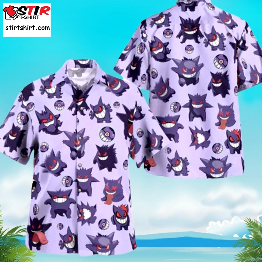 Gengar Pokeball Hawaiian Shirt Pokemon Beach Summer Shirt  Gengar 