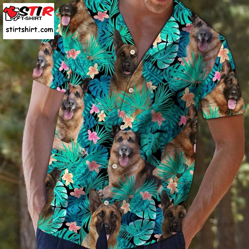 German Shepherd Tropical Hawaiian Shirt Pre10175, Hawaiian Shirt, Beach Shorts, One Piece Swimsuit, Polo Shirt, Funny Shirts, Gift Shirts