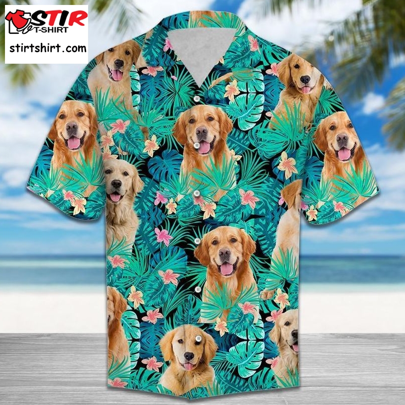 Golden Retriever Tropical Hawaiian Shirt Pre13004, Hawaiian Shirt, Beach Shorts, One Piece Swimsuit, Polo Shirt, Funny Shirts, Gift Shirts