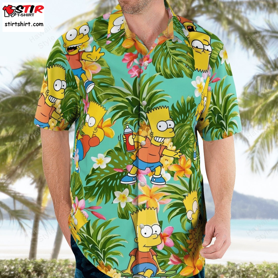 Graphic Tanks Bart Simpson Hawaiian Shirt Men Hawaii Simpson Shirt The Simpsons Short Sleeve Hawaiian Aloha Shirt   Day Meme