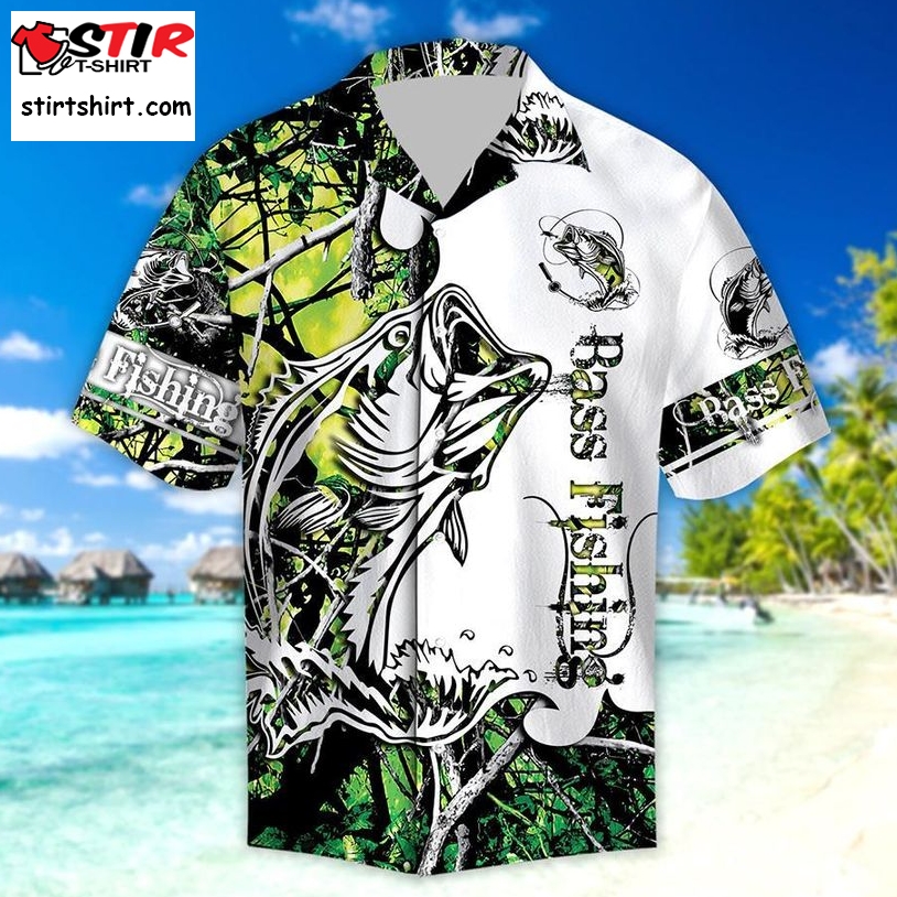 Green Bass Fishing Hawaiian Shirt Pre13040, Hawaiian Shirt, Beach Shorts, One Piece Swimsuit, Polo Shirt, Funny Shirts, Gift Shirts, Graphic Tee