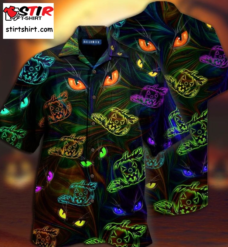 Groovy Pumpkins Cat Eyes Hawaiian Shirt Pre10405, Hawaiian Shirt, Beach Shorts, One Piece Swimsuit, Polo Shirt, Funny Shirts, Gift Shirts