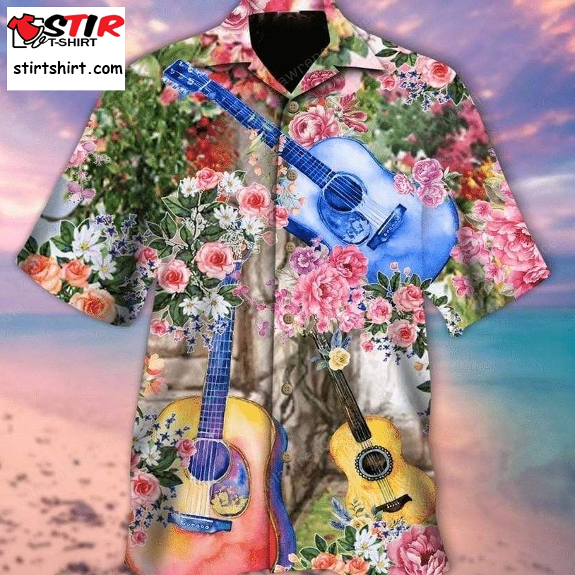 Guitar And Rose Garden Hawaiian Shirt Pre10678, Hawaiian Shirt, Beach Shorts, One Piece Swimsuit, Polo Shirt, Funny Shirts, Gift Shirts, Graphic Tee