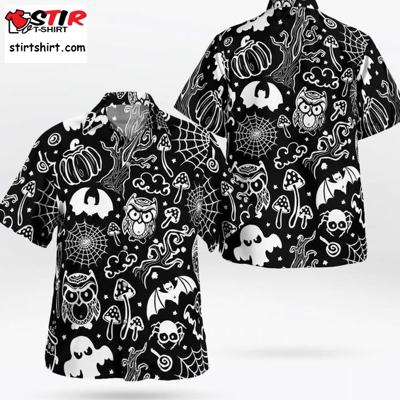 Halloween Animals Symbols Scarry Night Black 3D Hawaii Shirt, All Over Print, 3D Tshirt, Hoodie, Sweatshirt, Long Sleeve, Aop Shirt, Funny Shirts