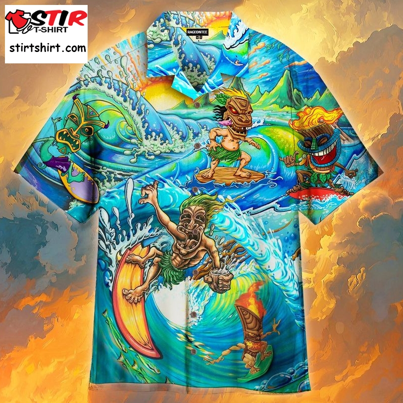Happy Surfing Day With Tiki Bar Hawaiian Shirt Pre11427, Hawaiian Shirt, Beach Shorts, One Piece Swimsuit, Polo Shirt, Funny Shirts, Gift Shirts