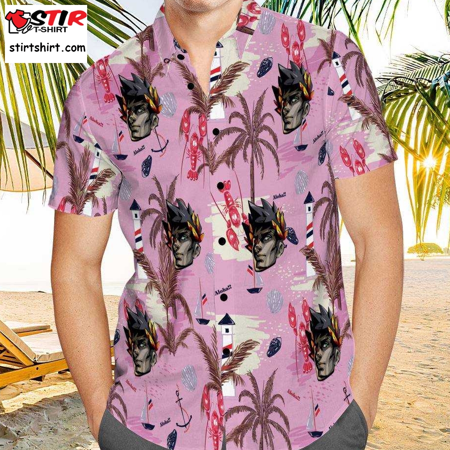 Hawaiian Shirt Custom Photo Hawaiian Shirt Pink Chinoiserie Print Hawaiian Shirt  Fitted 