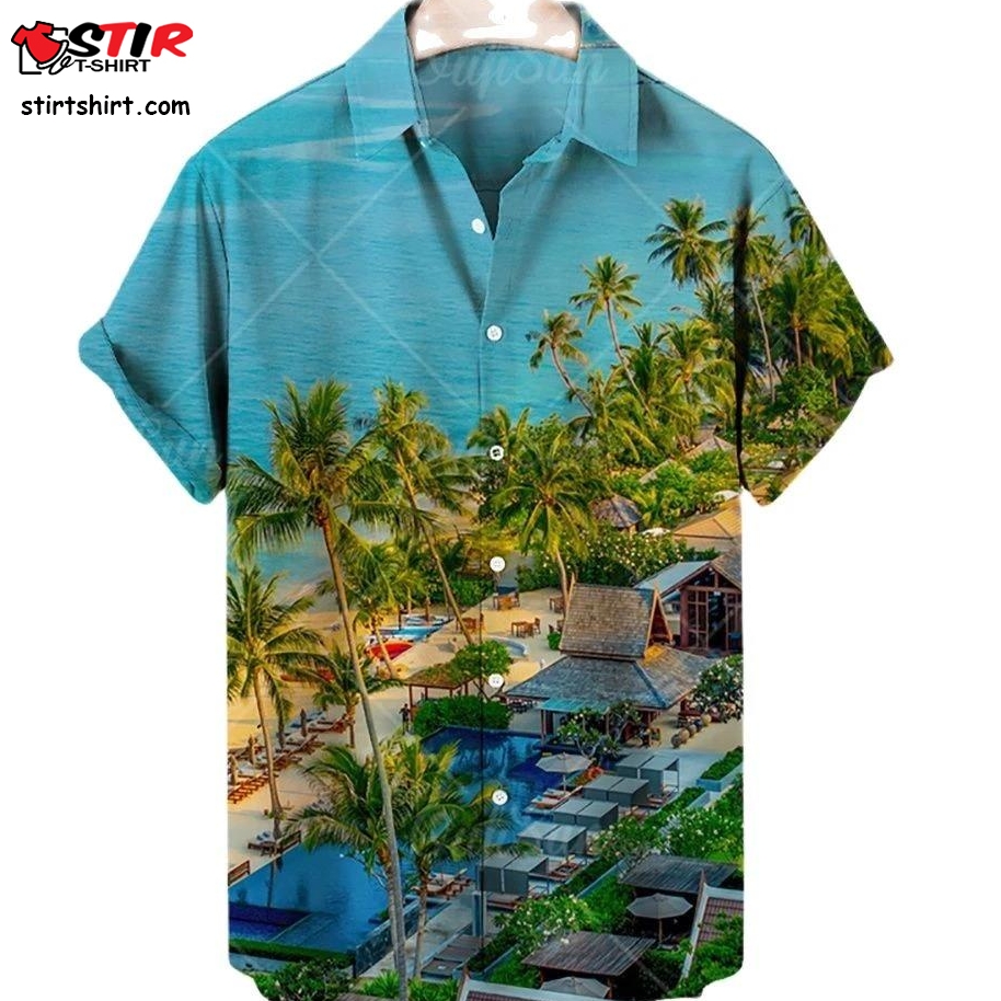 Hawaiian Shirt For Men Sunset Beach Style Unisex Men_S Shirt Fashion Casual Short Sleeve Loose Comfortable Breathable Shirt Tops  Diy 