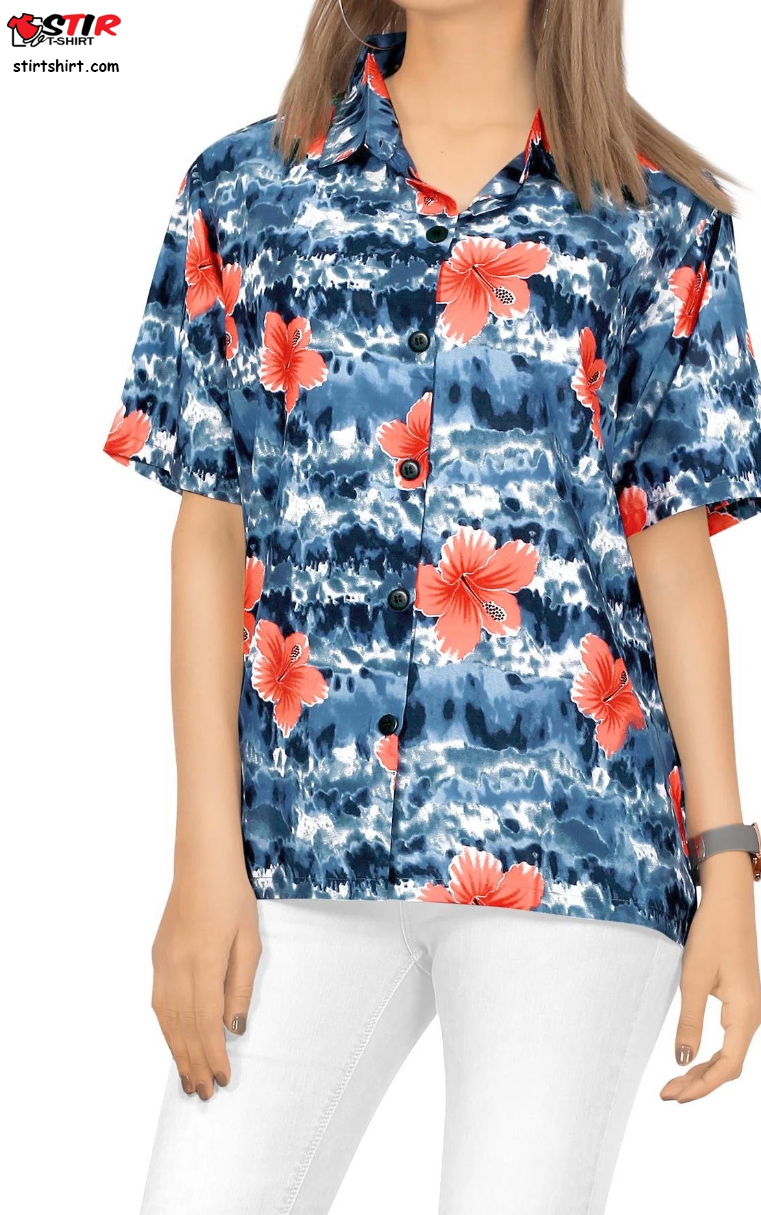 Hawaiian Shirt Ladies Beach Top Blouses Tank Casual Aloha Holiday Boyfriend Beach Hawaiian Shirts  Ladies s