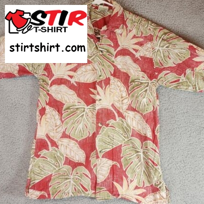 Hawaiian Shirt Small Red Green Go Barefoot Tropical Leaves Trader Joe Mate Read  Trader Joe's 