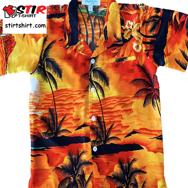 Hawaiian Shirts Boys Sunset Orange