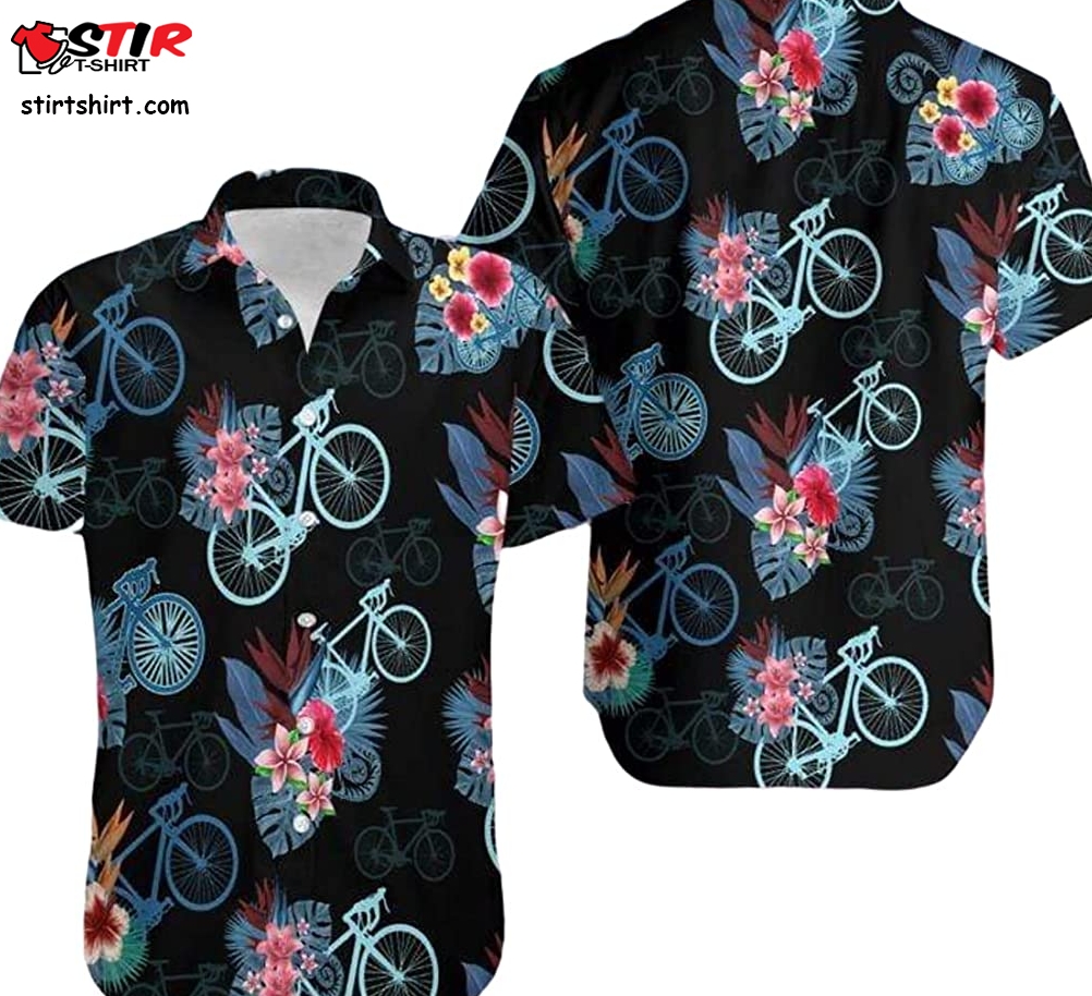Hawaiian Shirts For Men Cycling Bike Aloha Tropical Short Sleeve Mens Beach Shirts, Button Down Hawaiian Shirts  Hawaiian Dad Shirt