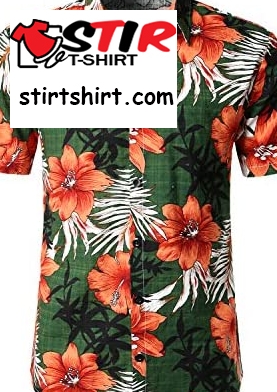 JOGAL Men's Flower Casual Button Down Short Sleeve Hawaiian Shirt