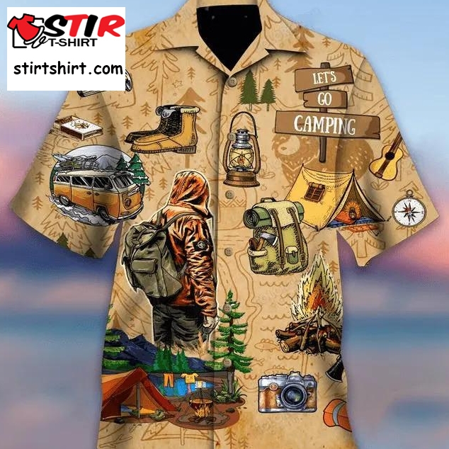 Life Is Better At The Campsite Go Camping Hawaiian Shirt  Marine Corps 