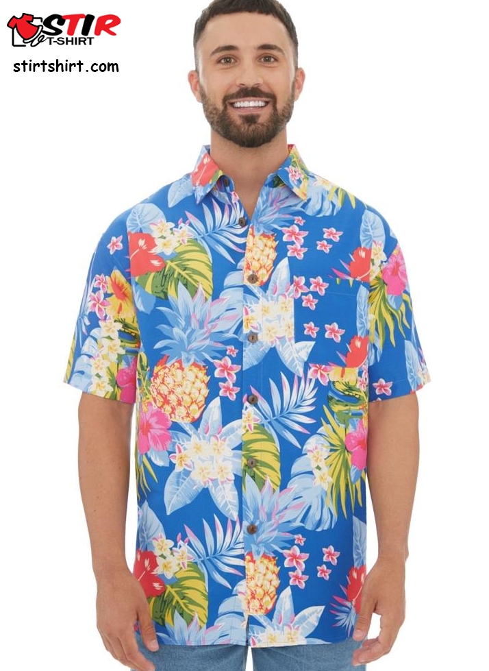Lowes Blue Tropical Hawaiian Shirt   Images