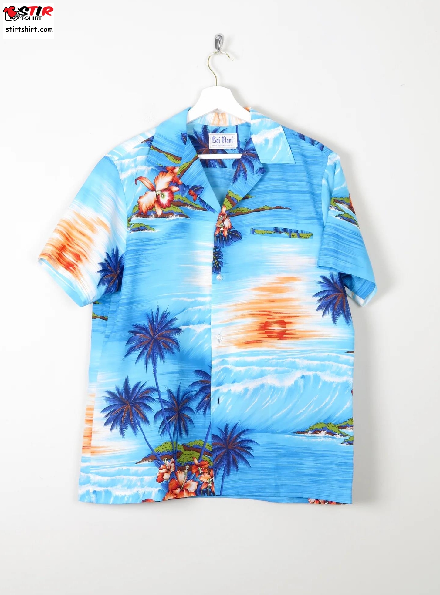 Men_S Classic Vintage Turquoise Hawaiian Shirt