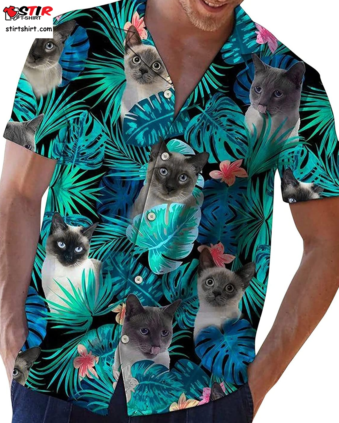 Mens Fitted Hawaiian Shirts Short Sleeve Unisex Spring Summer Top Hawaii Printed Turndown Short Sleeved
