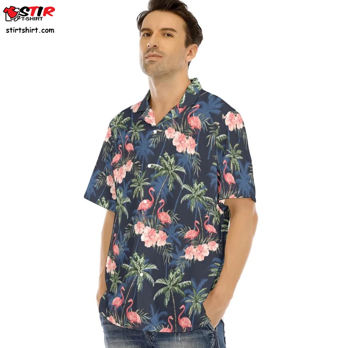 Men_S Flamingo Hawaiian Shirt   Fits