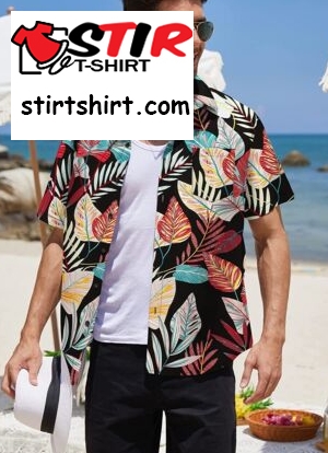 Men_S Hawaiian Aloha Shirt Short Sleeve Casual Button Down Floral Print  Unbuttoned 