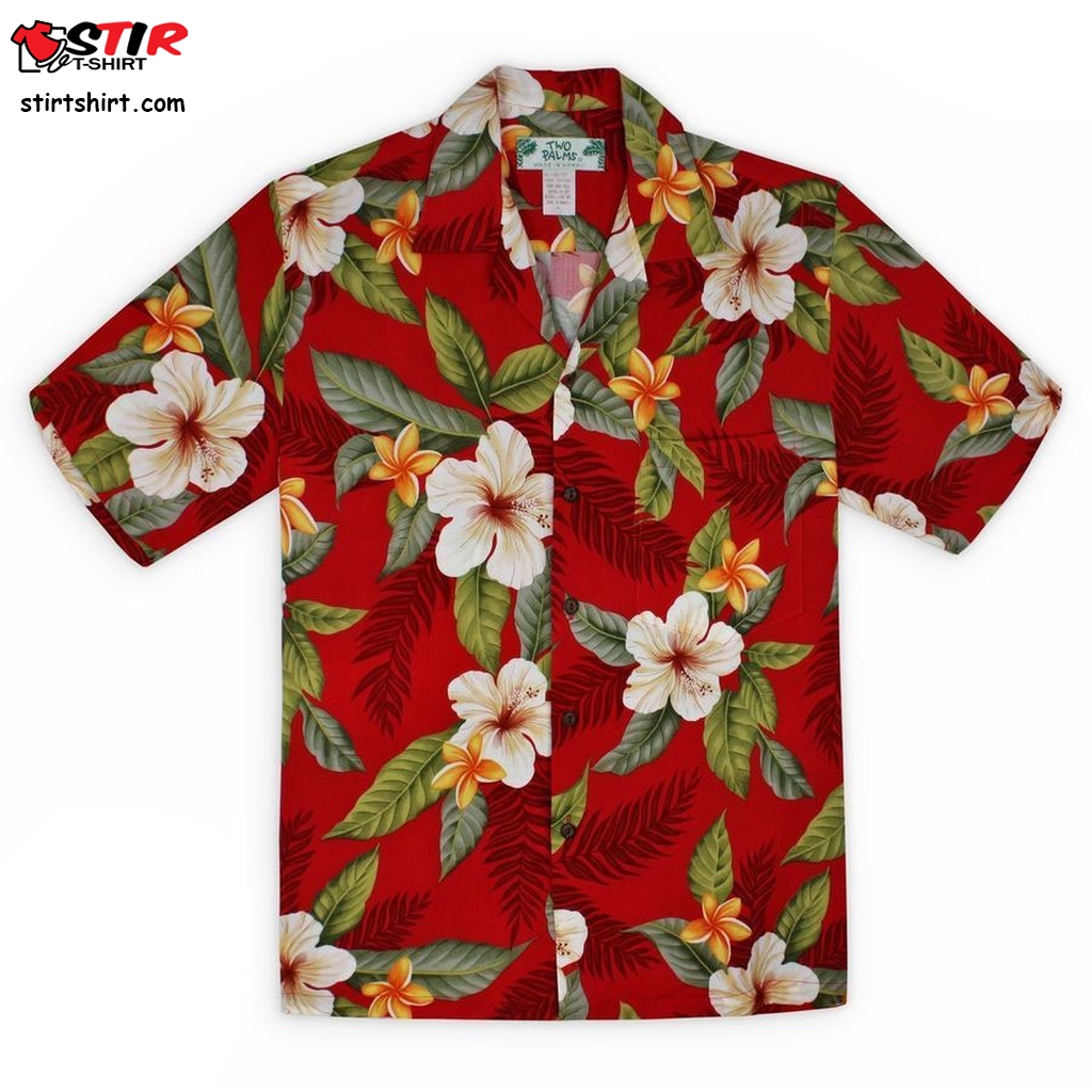 Mens Hawaiian Flowers Shirt Tahitian Magic Red  Mens s