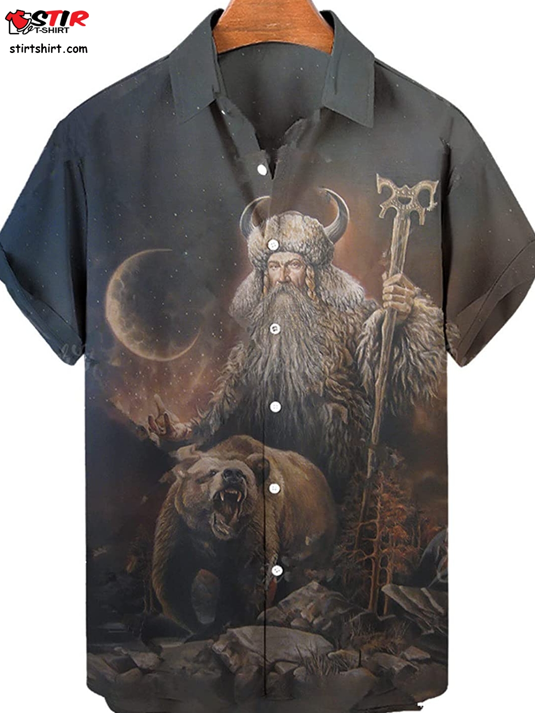 Mens Hawaiian Loose Shirt 3D Viking Tattoo Print Short Sleeve Shirt Summer Regular Button Casual Blouse Top Beach  Lord Of The Rings 
