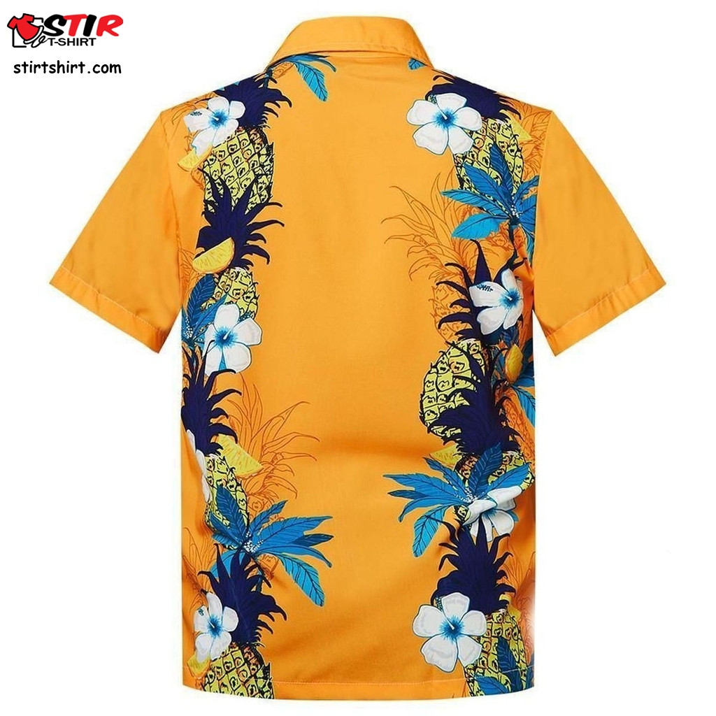 Mens Hawaiian Yellow Shirts Floral  Mens s