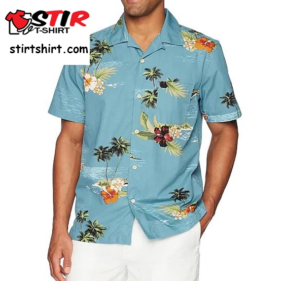 Men_S Shirt Summer Hawaiian Shirt Summer Shirt Beach Shirt Floral Shirt White Blue Light Sky Blue Light Blue Short